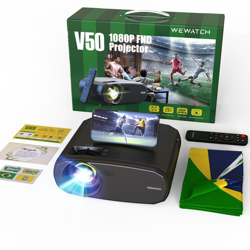 Projetor Wewach Portátil Bluetooth Wifi HD 1080p Modelo V50