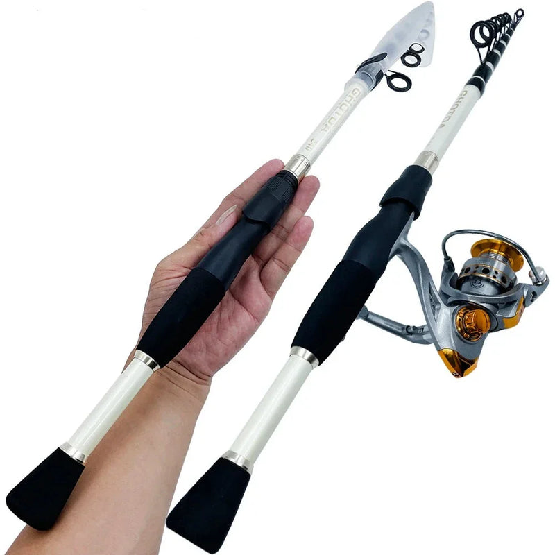 Vara de Pesca Telescópica GHOTDA com Carretel Giratório – Conquiste Momentos de Aventura e Tranquilidade