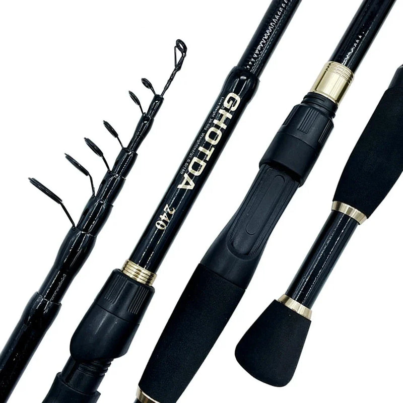 Vara de Pesca Telescópica GHOTDA com Carretel Giratório – Conquiste Momentos de Aventura e Tranquilidade