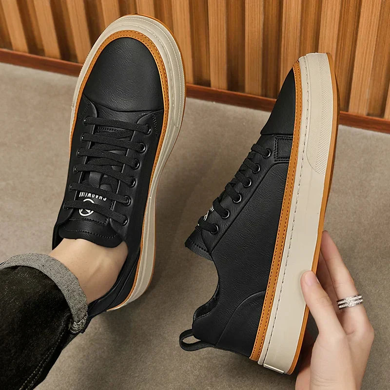 Tênis Masculino de Couro Genuíno - Estilo e Conforto para sua Rotina