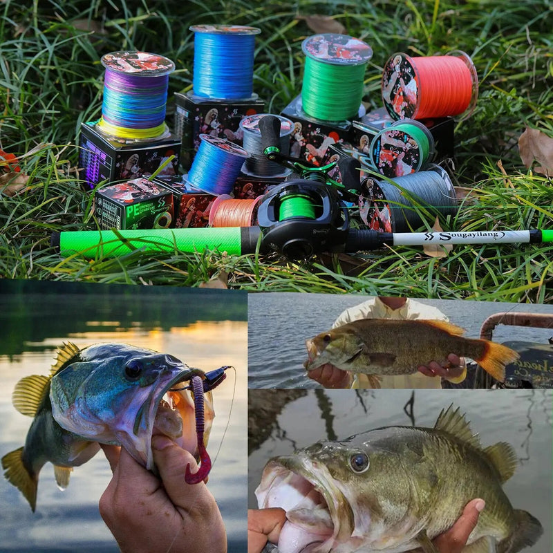 Linha Multifilamento Trançada de 100m a 300m com 8 Fios, Suporta Até 40kg para Aventura e Confiabilidade