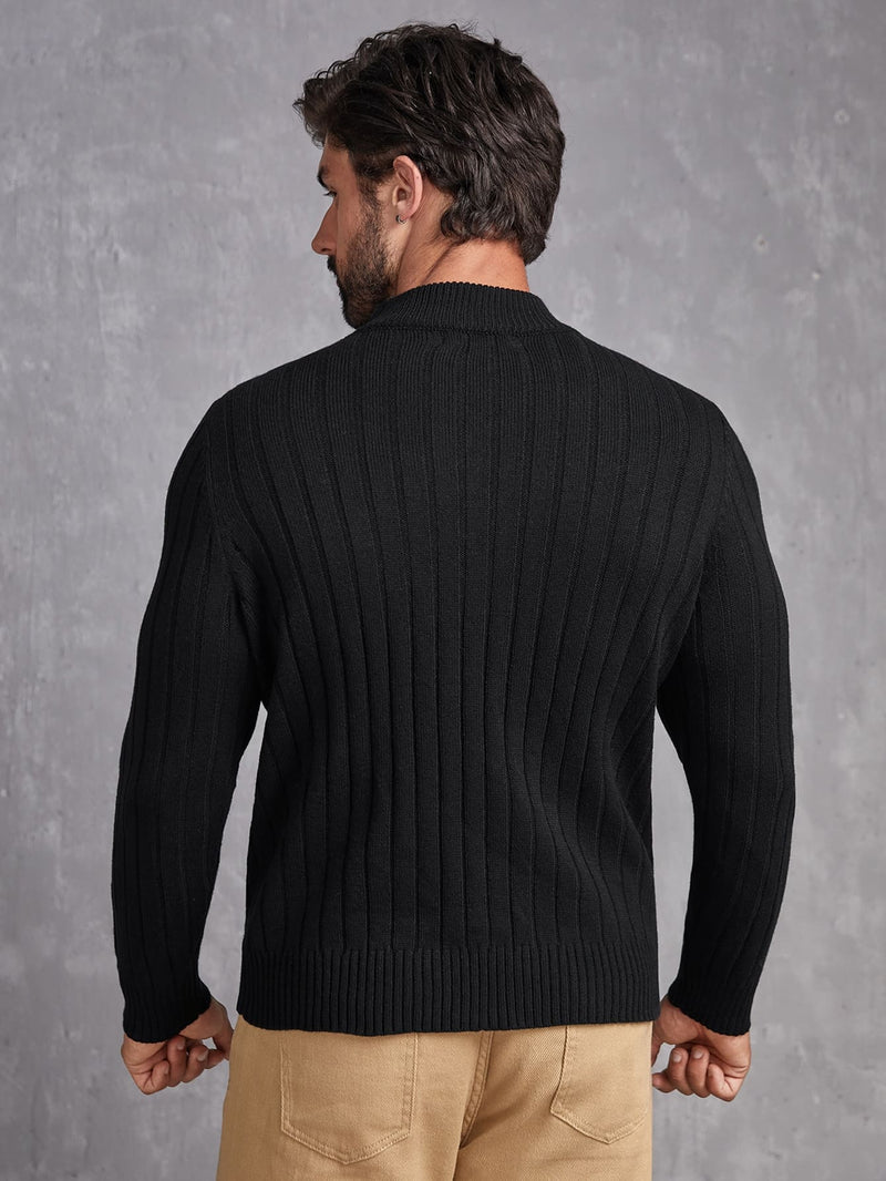 Suéter Masculino Gola Alta Preto Atlas