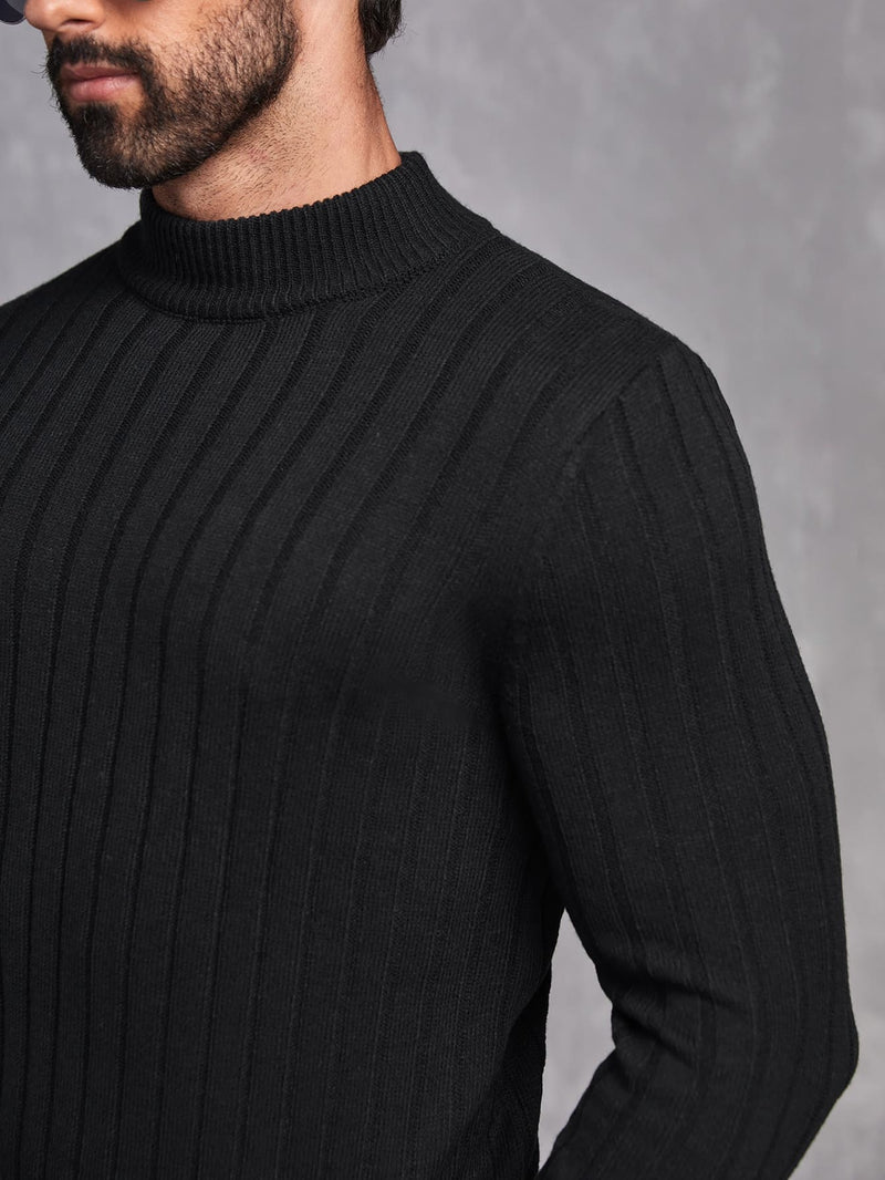 Suéter Masculino Gola Alta Preto Atlas