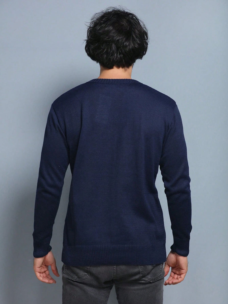 Suéter Masculino Tricot Azul Royal