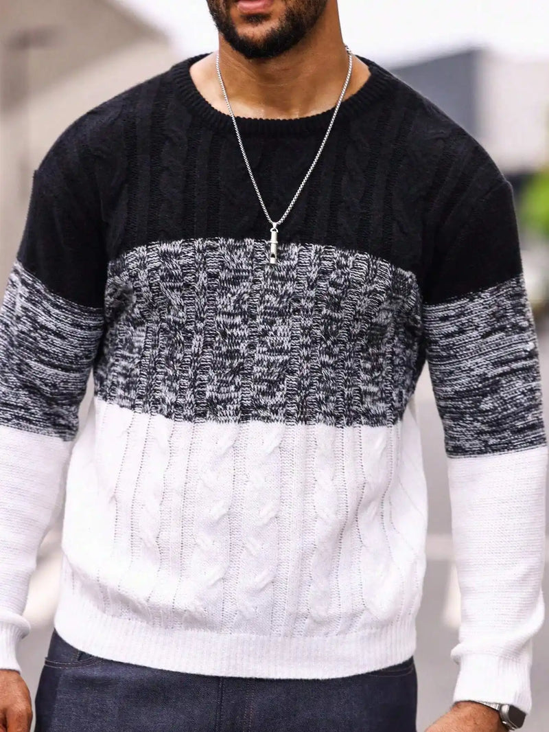 Suéter Masculino Preto Listrado Alfa