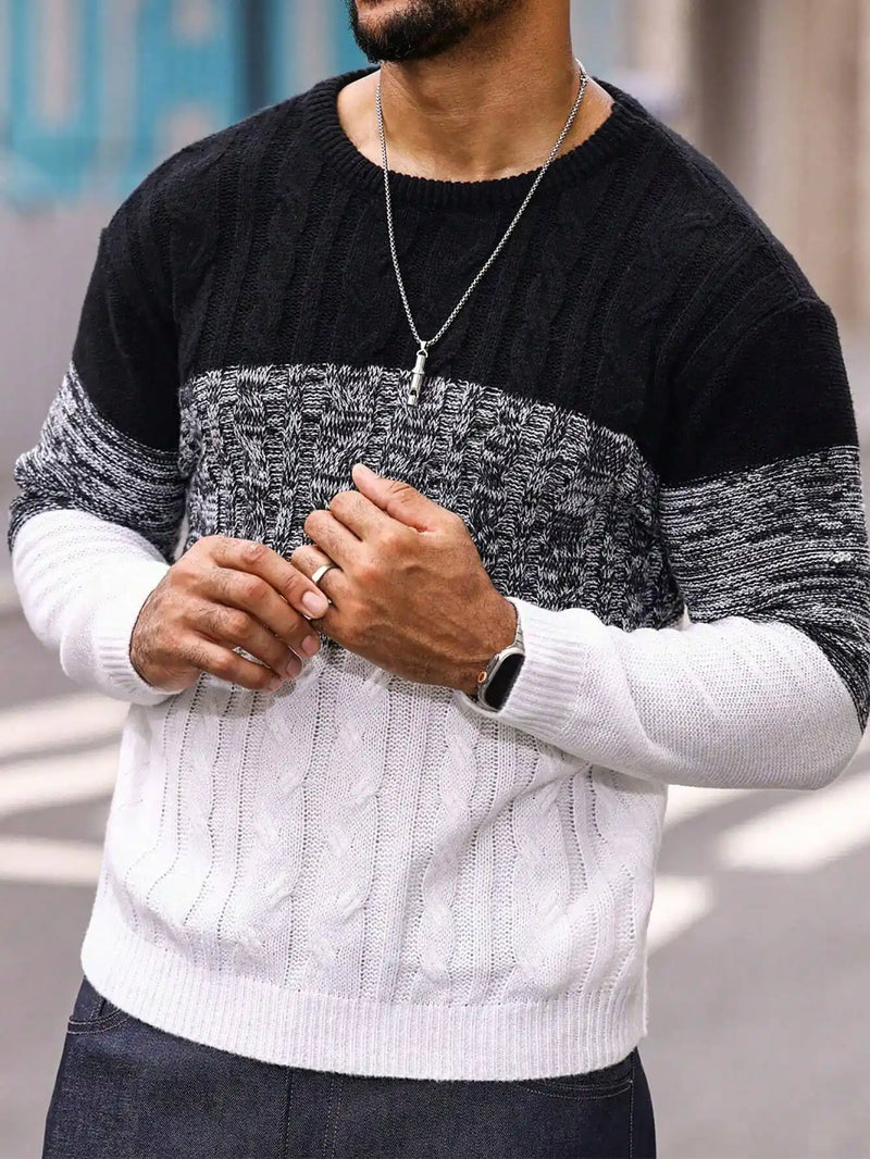 Suéter Masculino Preto Listrado Alfa