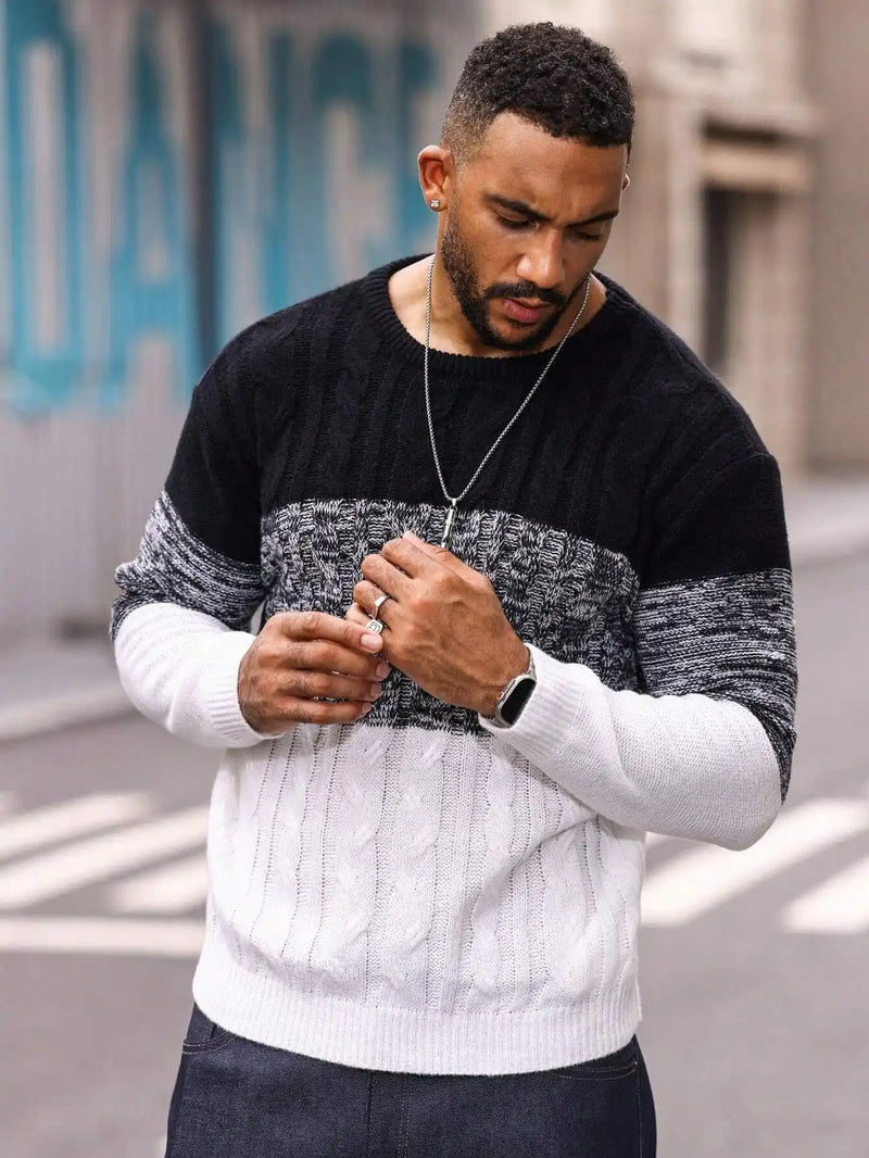 Suéter Masculino Preto Listrado Alfa