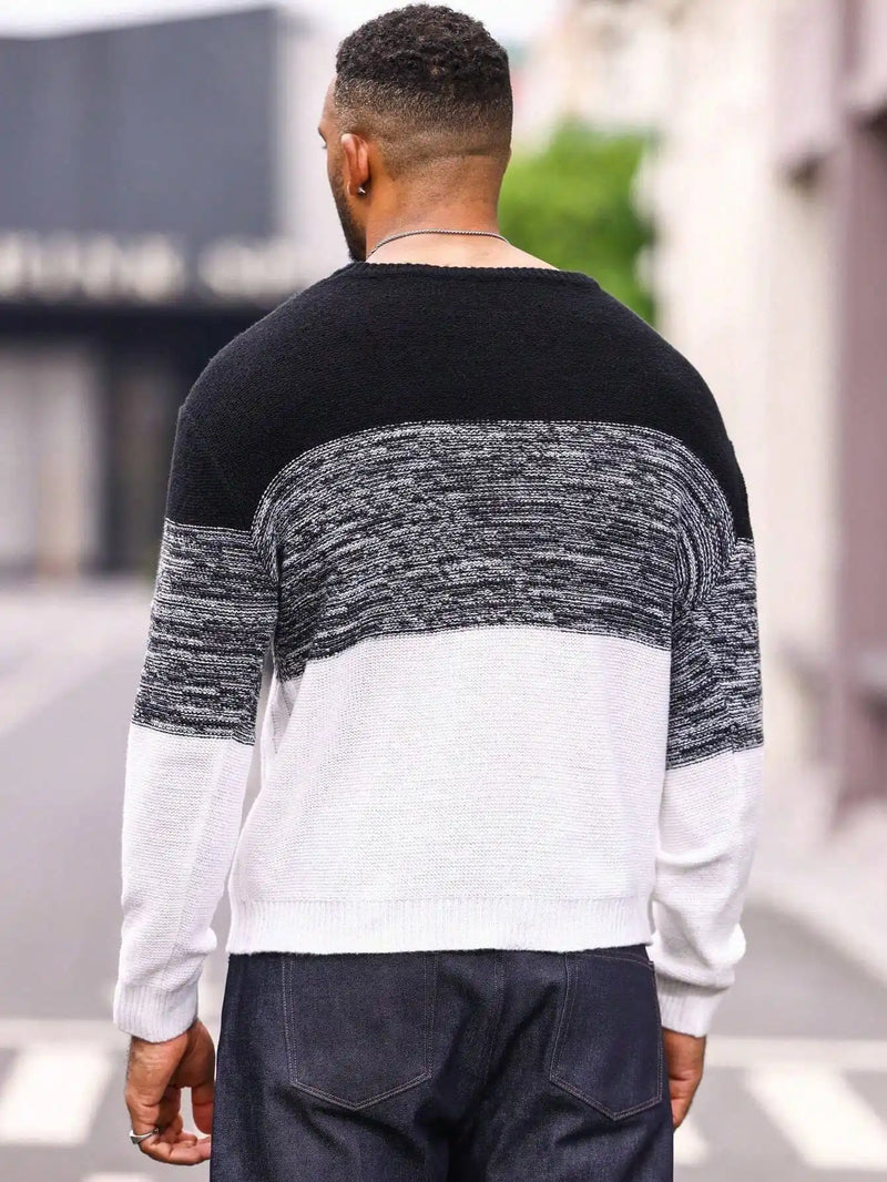 Suéter Masculino Preto Listrado Alfa
