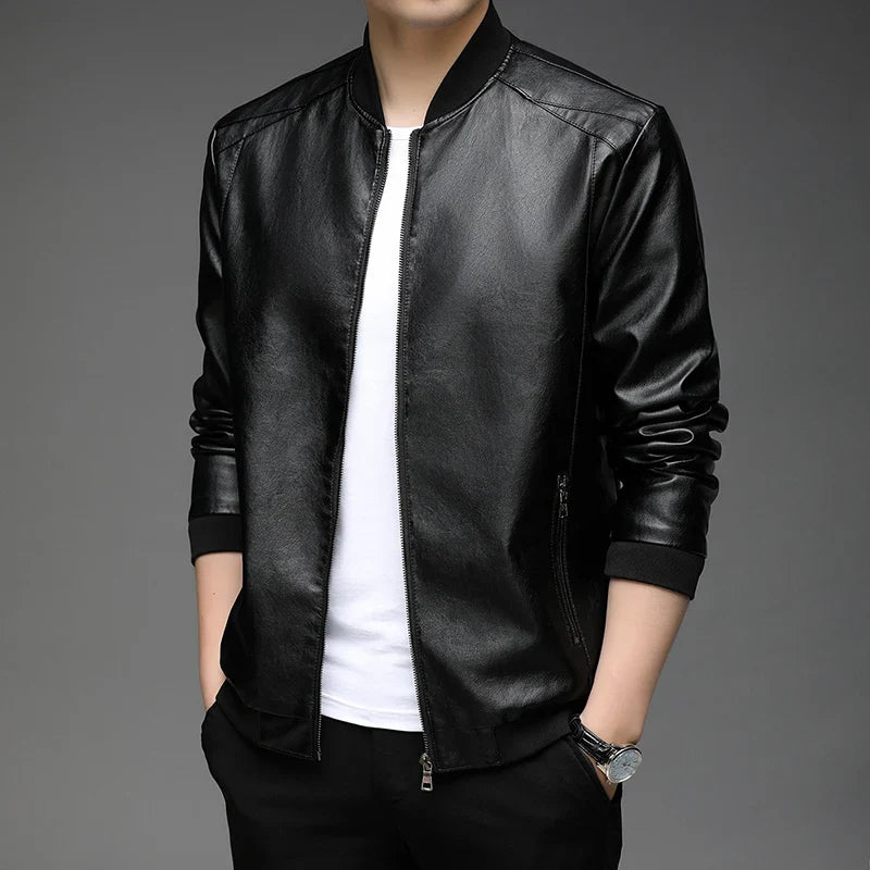 Jaqueta Slim Masculina em Couro Genuíno - Estilo e Conforto para Seu Dia a Dia