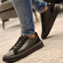 Tênis Preto Masculino Casual Sola Alta Kalvin