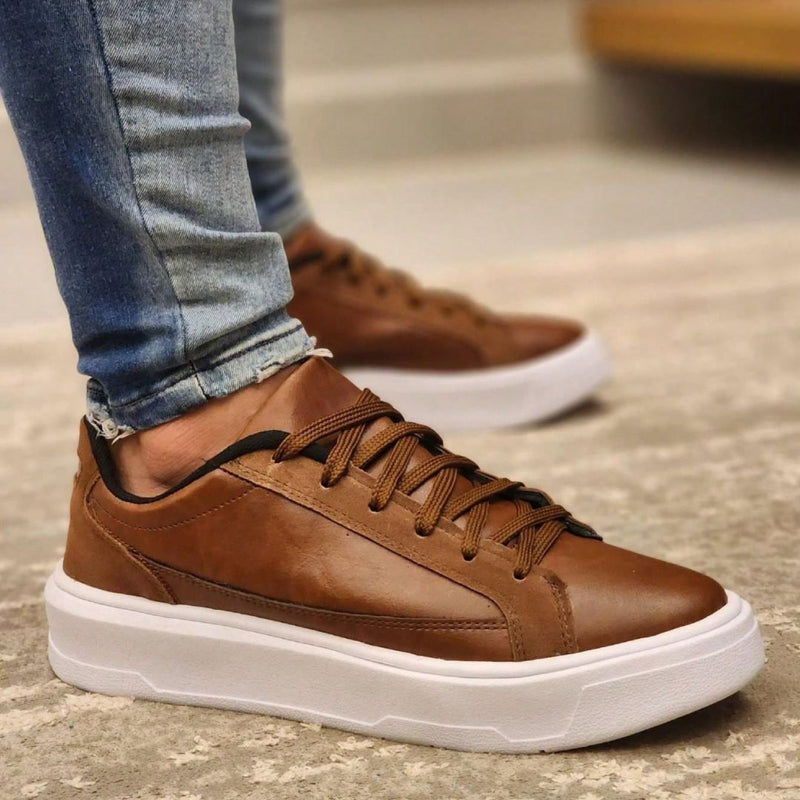 Tênis Sapatenis Masculino Casual Marrom Flex