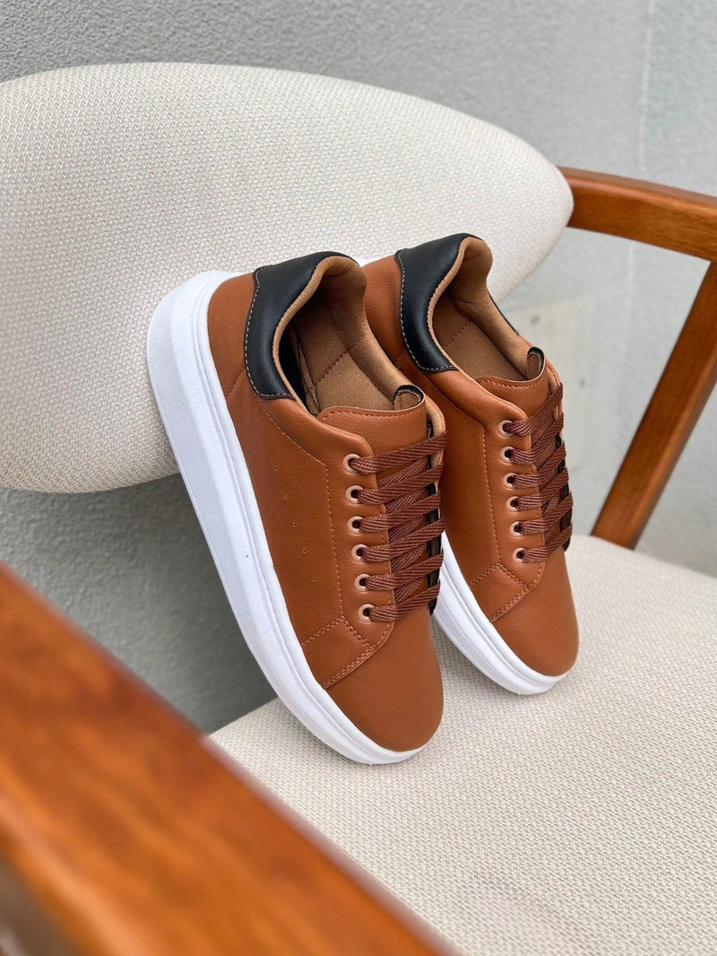 Tênis Masculino Casual Marrom Basic