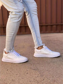 Tênis Branco Masculino Casual Sola Alta