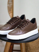 Tênis Masculino Casual Marrom Elegance