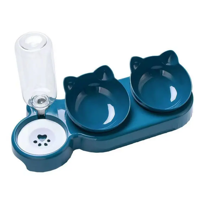 Tigela Dupla e Bebedouro Ergonômico Elevado para Conforto do Seu Pet