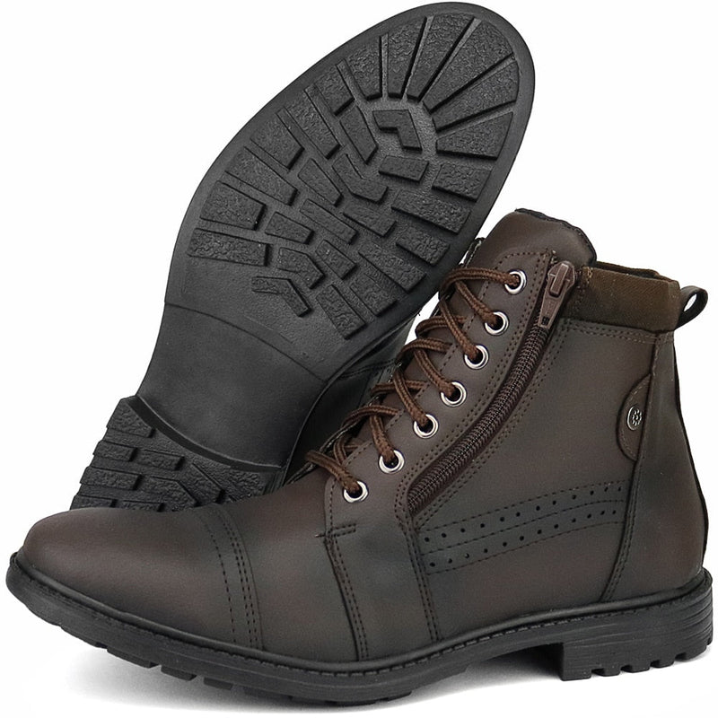 Bota Masculina Casual Cano Médio Café