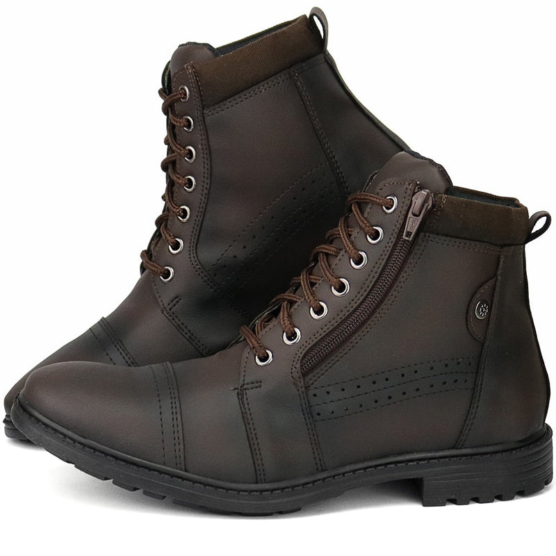 Bota Masculina Casual Cano Médio Café