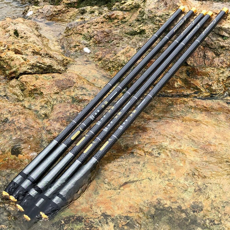 Vara de Pesca Telescópica em Fibra de Carbono Leve para Aventura com Conforto