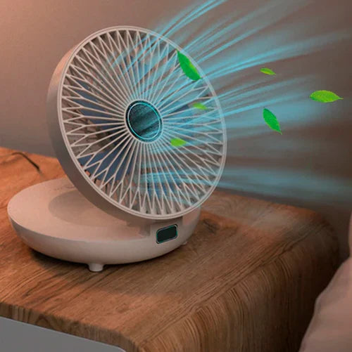 Ventilador Recarregável Portátil com LED - Conforto e Frescor onde Quer que Vá