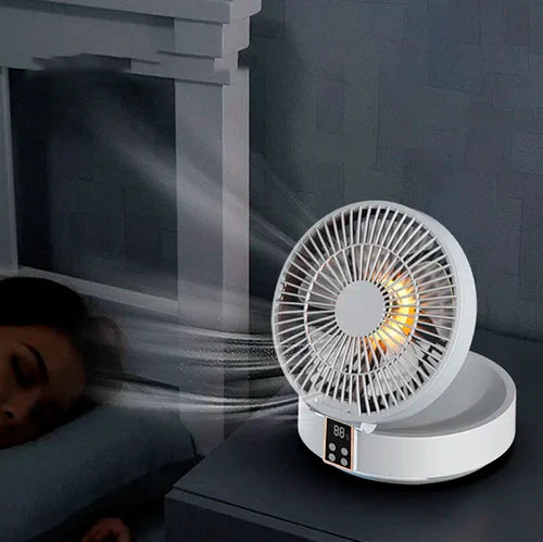 Ventilador Recarregável Portátil com LED - Conforto e Frescor onde Quer que Vá