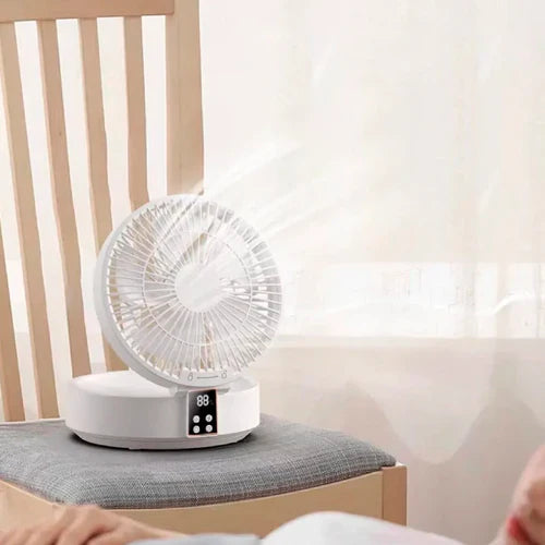 Ventilador Recarregável Portátil com LED - Conforto e Frescor onde Quer que Vá