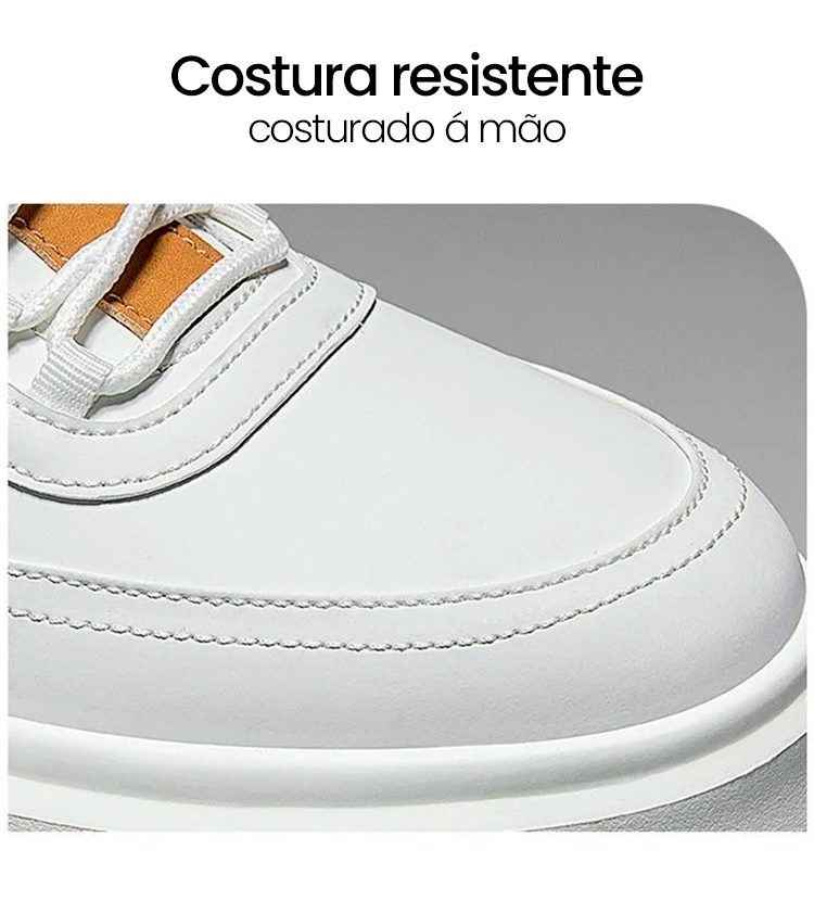 Tênis Masculino em Couro Genuíno Hermes Sport - Conforto e Estilo para o Seu Dia a Dia
