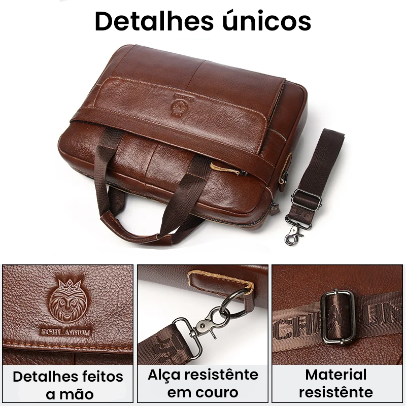 Maleta de Couro Genuíno - Elegância e Praticidade Schlatum