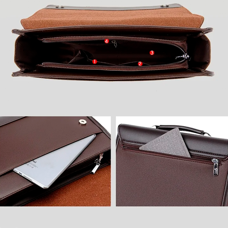 Maleta Masculina Em Couro Genuíno - Estilo e Praticidade Kangoo Premium