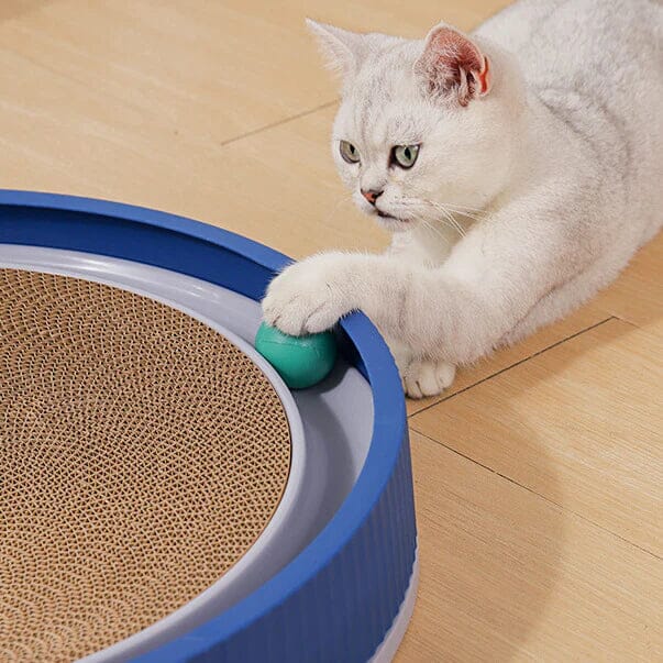 Arranhador Interativo para Gatos com Bolinhas Giratórias - Proteção e Diversão para Seu Lar | MadruPet