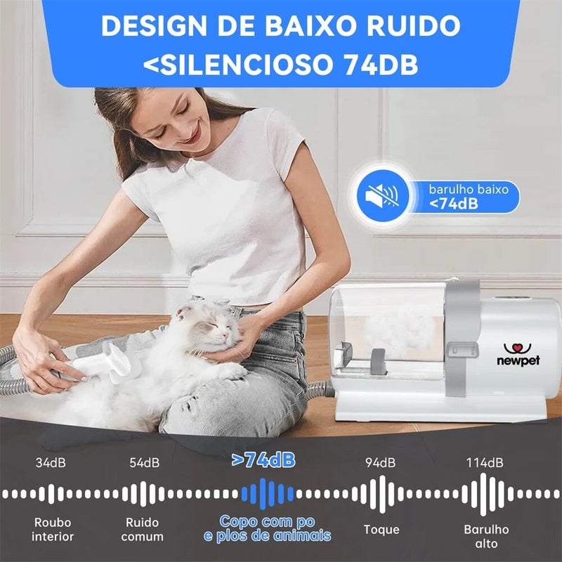 Aspirador 7 em 1 para Pets: Tosa, Escova e Eliminação Eficaz de Pelos
