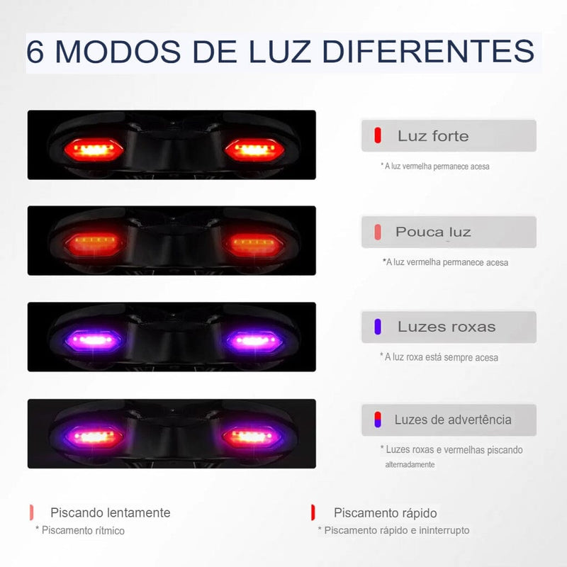 Assento de Bicicleta com Luz de Advertência