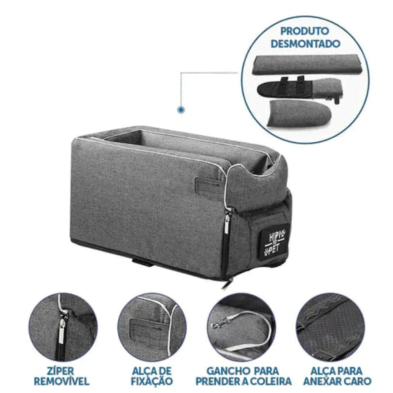 Assento Confortável para Cães em Viagens de Carro