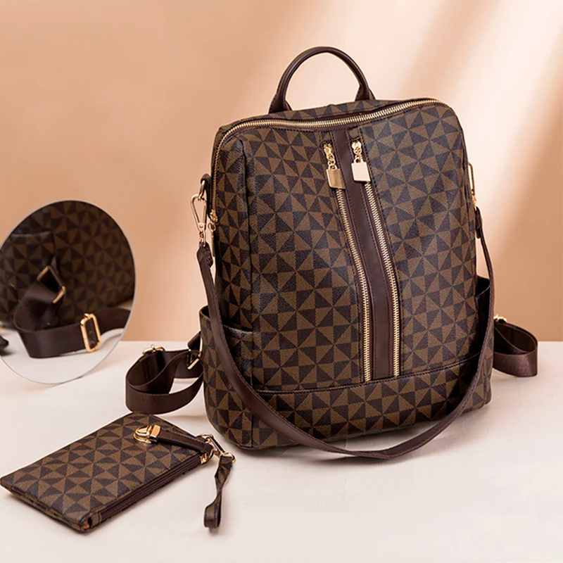 Mochila de Couro Feminina com Carteira – Estilo e Praticidade no Seu Dia a Dia