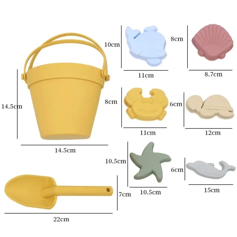 Baldinho Colorido de Silicone para Crianças – Diversão e Criatividade na Praia