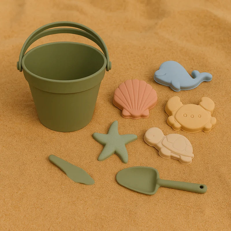 Baldinho Colorido de Silicone para Crianças – Diversão e Criatividade na Praia