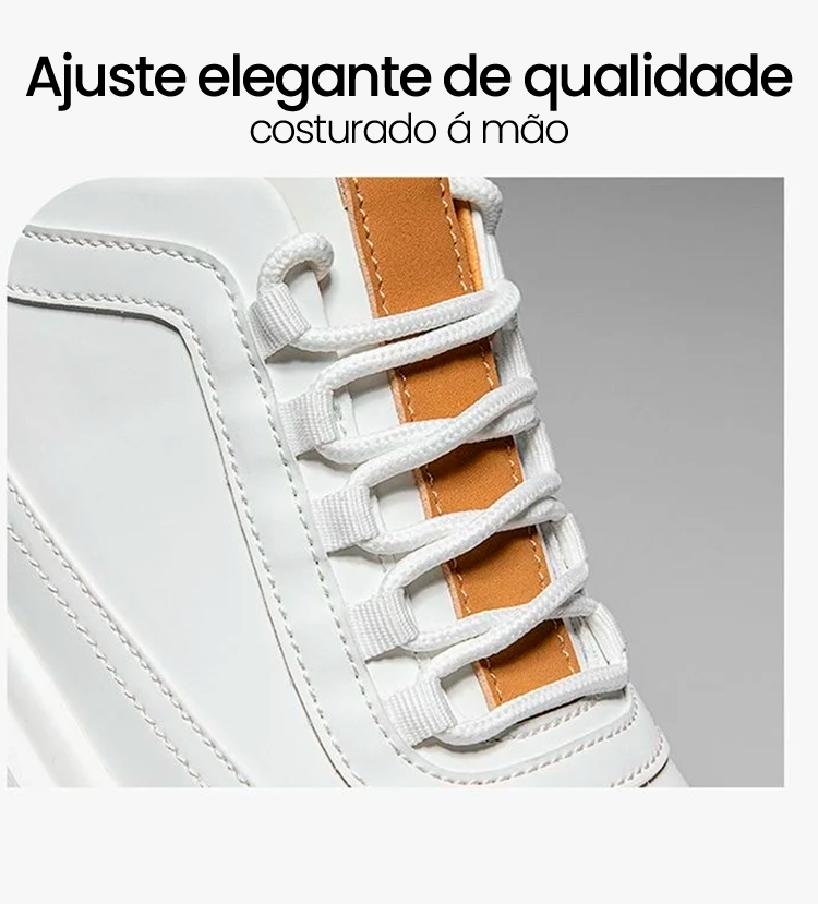 Tênis Masculino em Couro Genuíno Hermes Sport - Conforto e Estilo para o Seu Dia a Dia