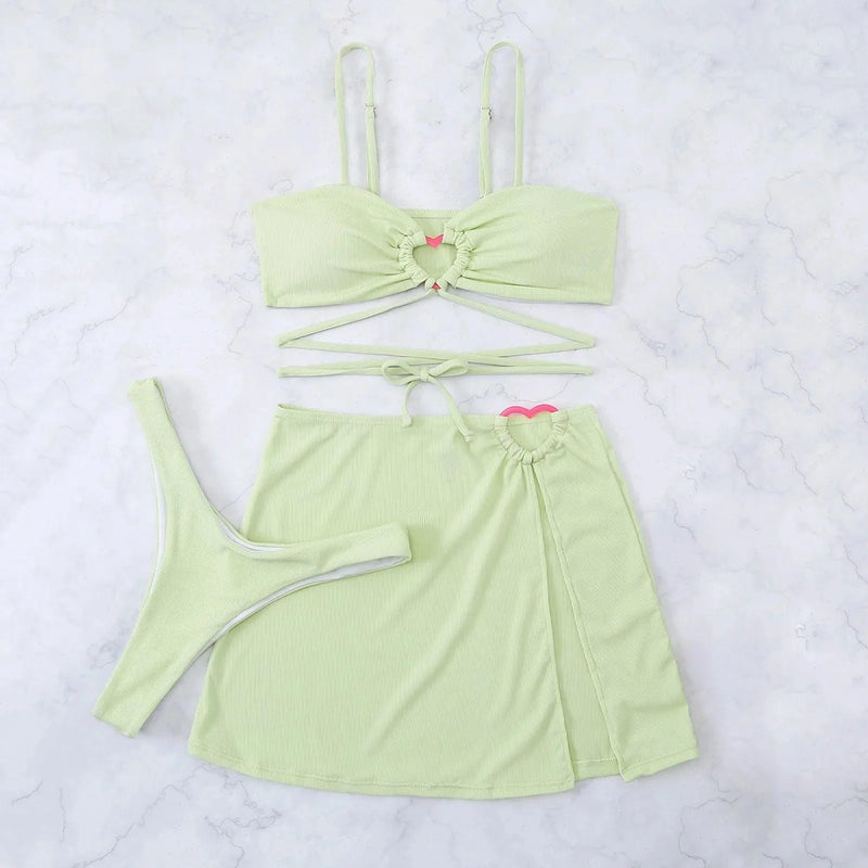 Biquíni Bella Conjunto de 3 Peças com Saída de Praia