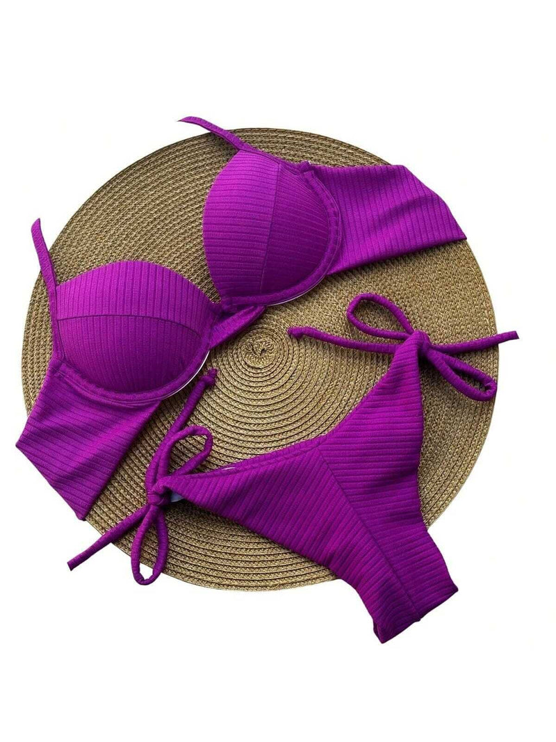 Biquíni Canelado com Bojo e Fio Duplo