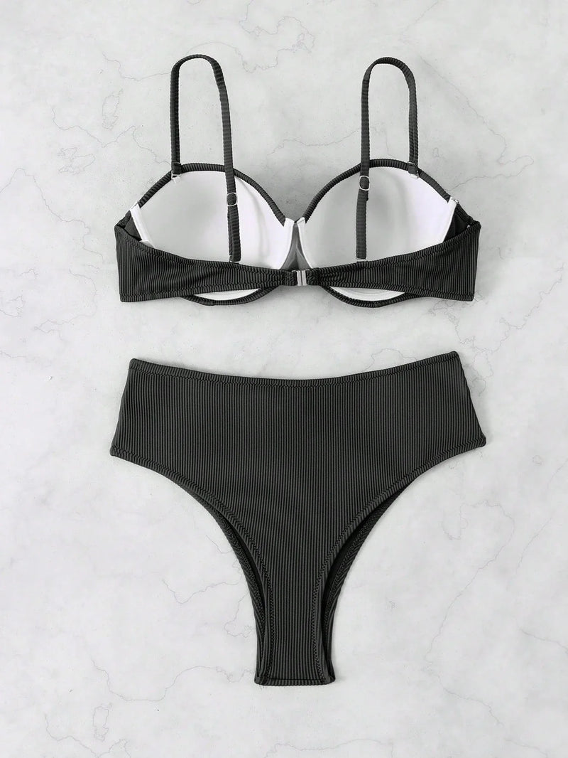 Biquíni Cintura Alta com Fivela Luxo