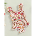 Biquíni Infantil Feminino com Estampa de Flores - Estilo e Conforto para os Momentos de Verão