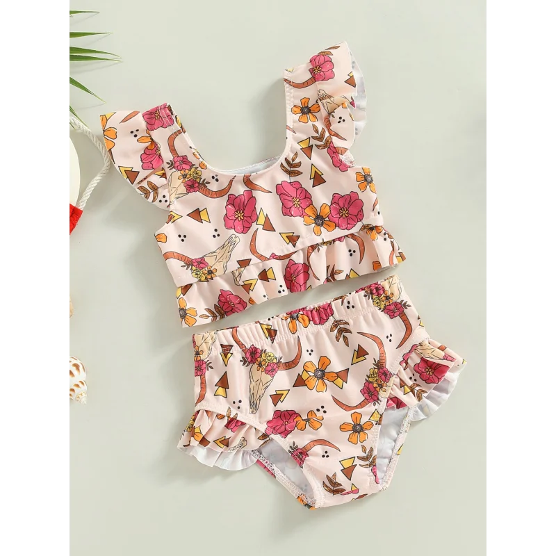 Biquíni Infantil Feminino com Estampa de Flores - Estilo e Conforto para os Momentos de Verão