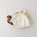 Body Infantil Madalena Conforto em Branco e Bege