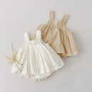 Body Infantil Madalena Conforto em Branco e Bege