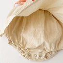 Body Infantil Madalena Conforto em Branco e Bege