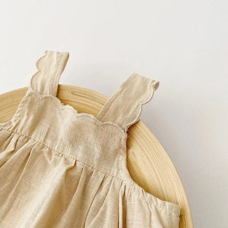 Body Infantil Madalena Conforto em Branco e Bege