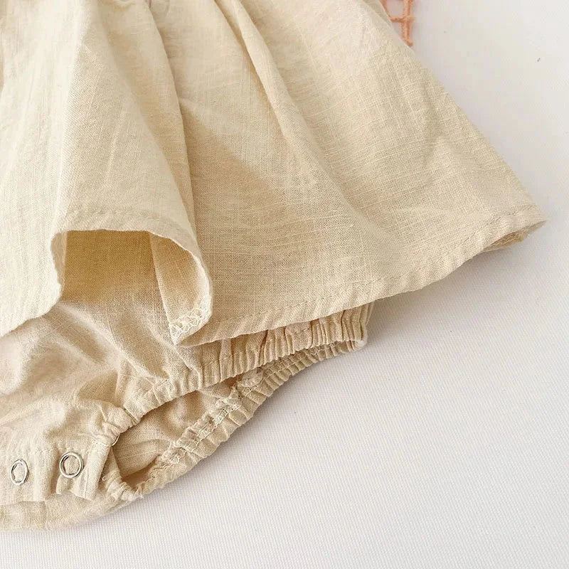 Body Infantil Madalena Conforto em Branco e Bege