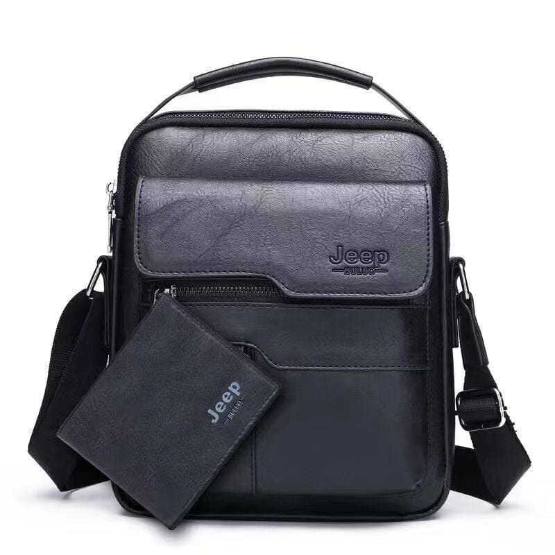 Bolsa Masculina Jеер de Couro + Carteira de Couro Brinde