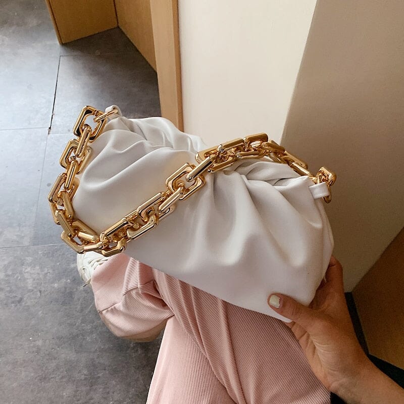 Bolsa de Ombro em Couro e Alça de Corrente - Chic Chain