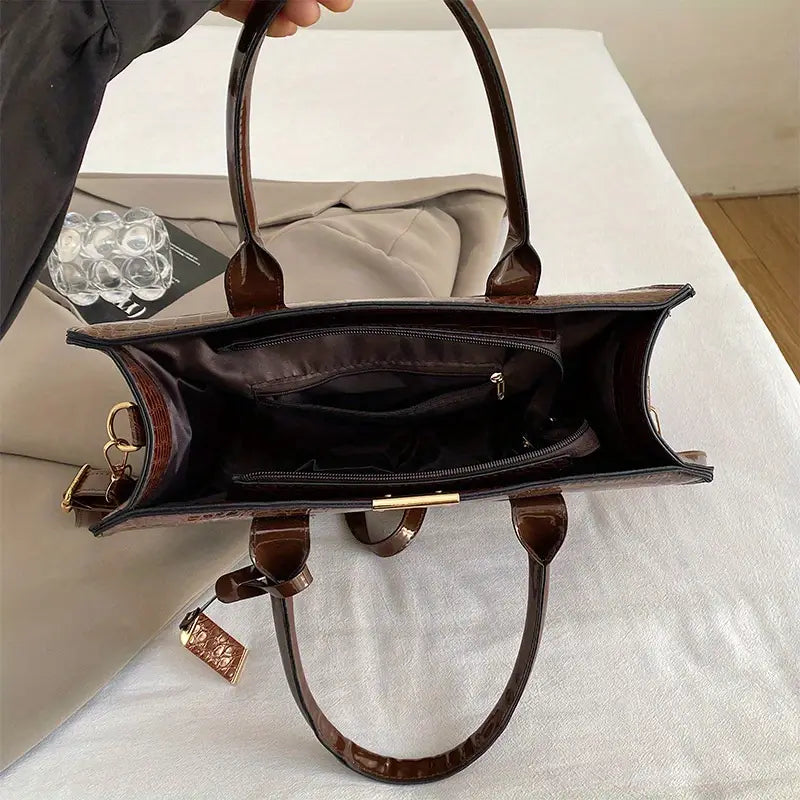 Bolsa Croco Mirelle: Estilo Estruturado Para Sua Rotina