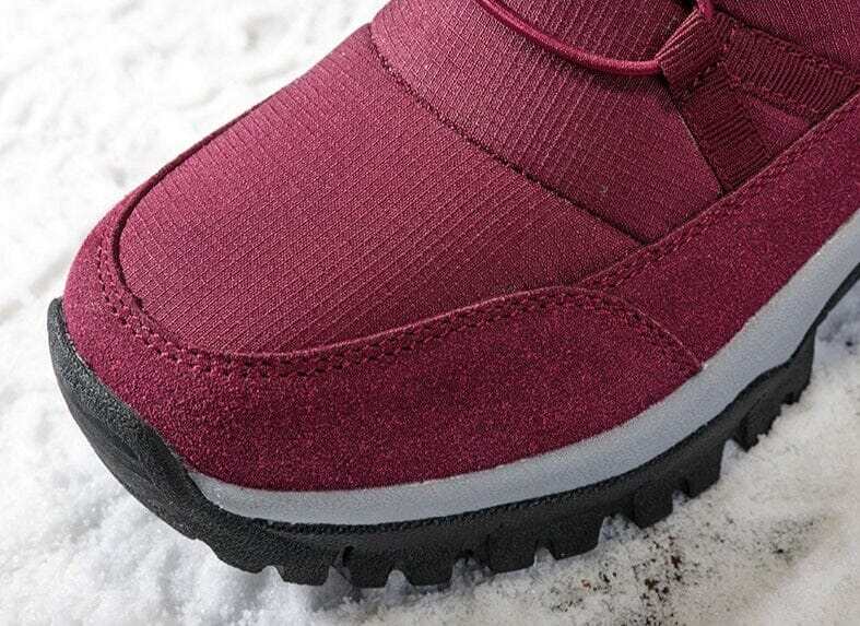 Bota de Inverno Neve de Lã a Prova D'água com Detalhes em Couro - Sportsforever